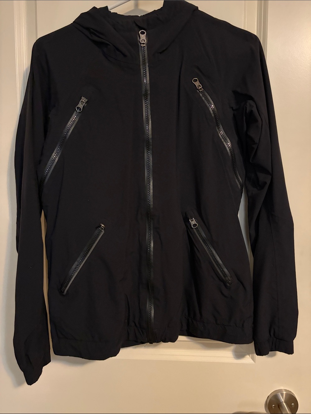 lululemon athletica Black Hooded Zip Windbreaker